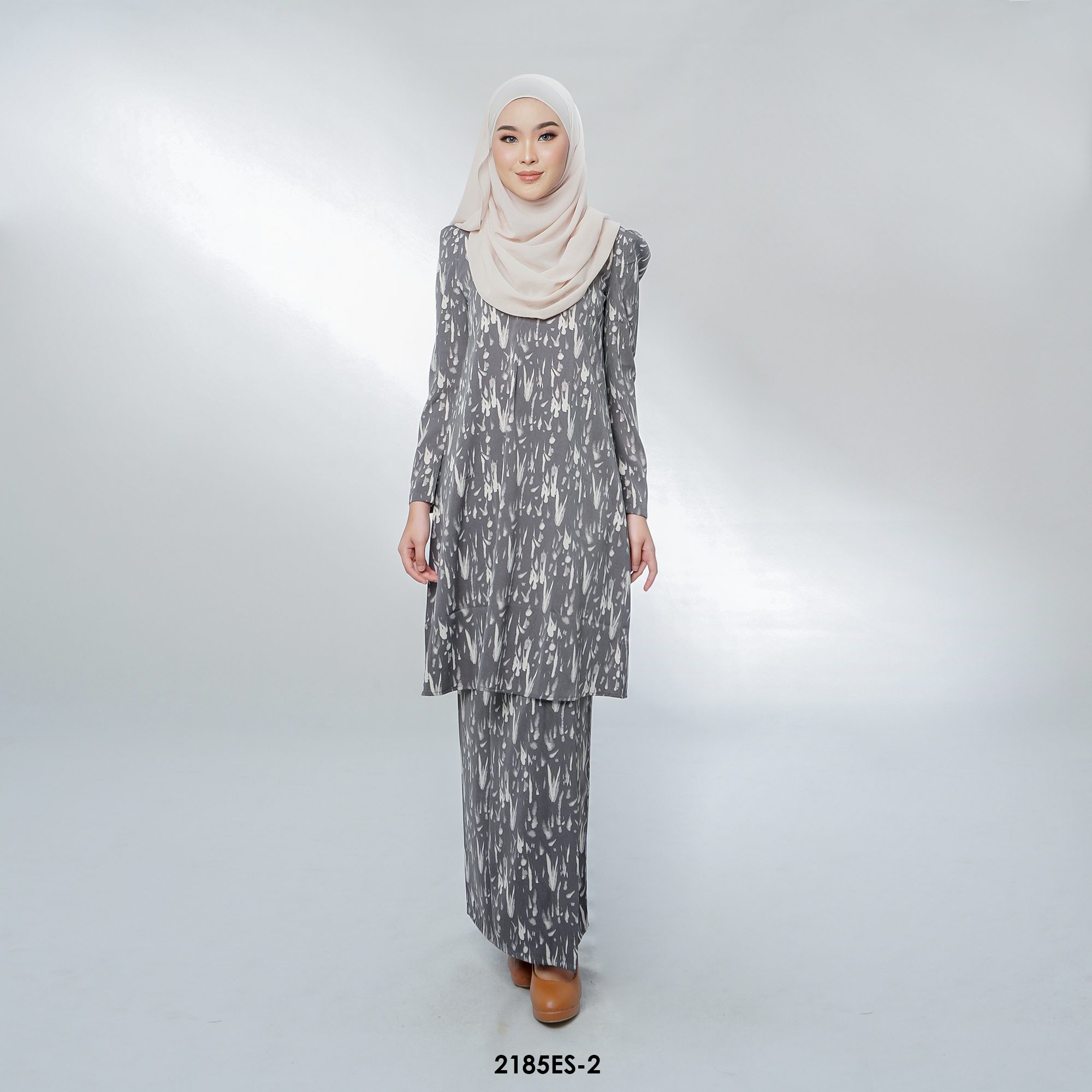 Estella Kurung in Grey (2185ES-2)