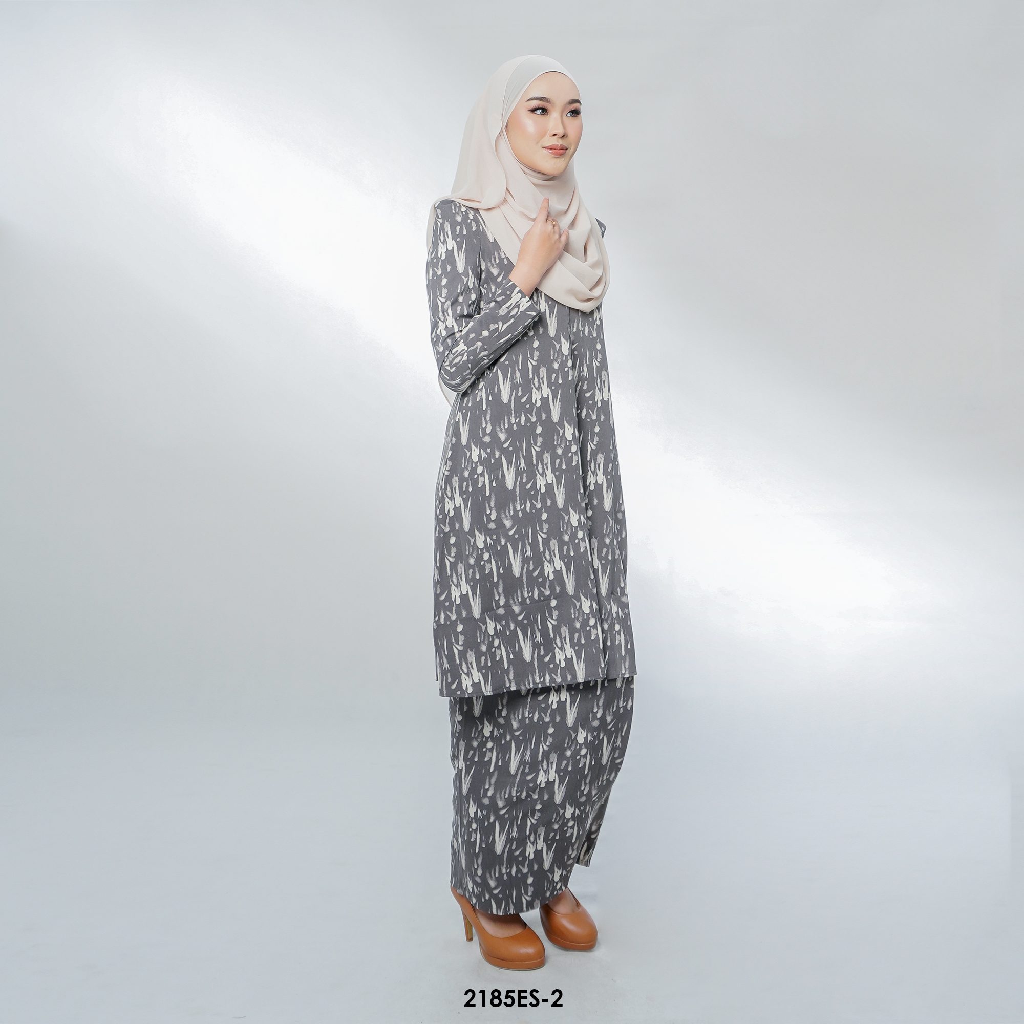 Estella Kurung in Grey (2185ES-2) - Image 2