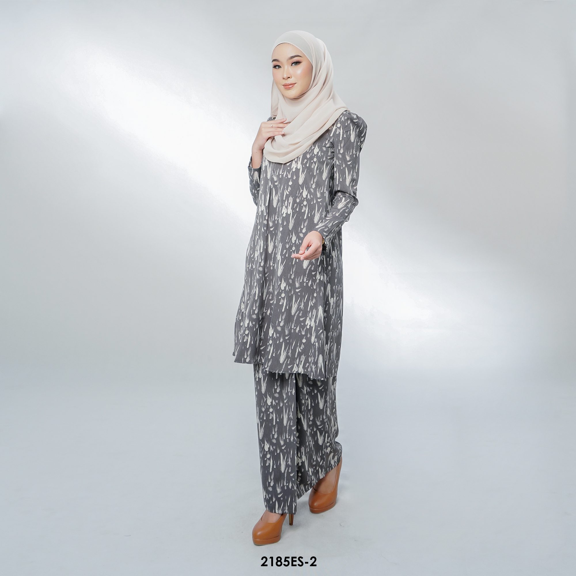 Estella Kurung in Grey (2185ES-2) - Image 3