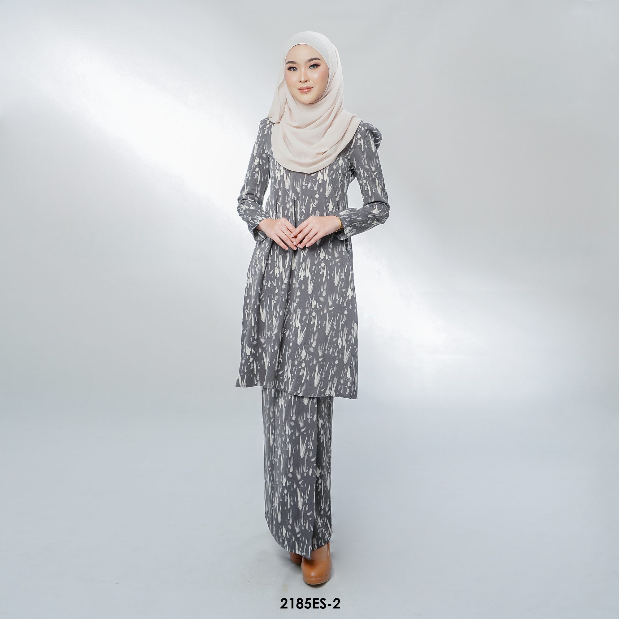 Estella Kurung in Grey (2185ES-2) - Image 4