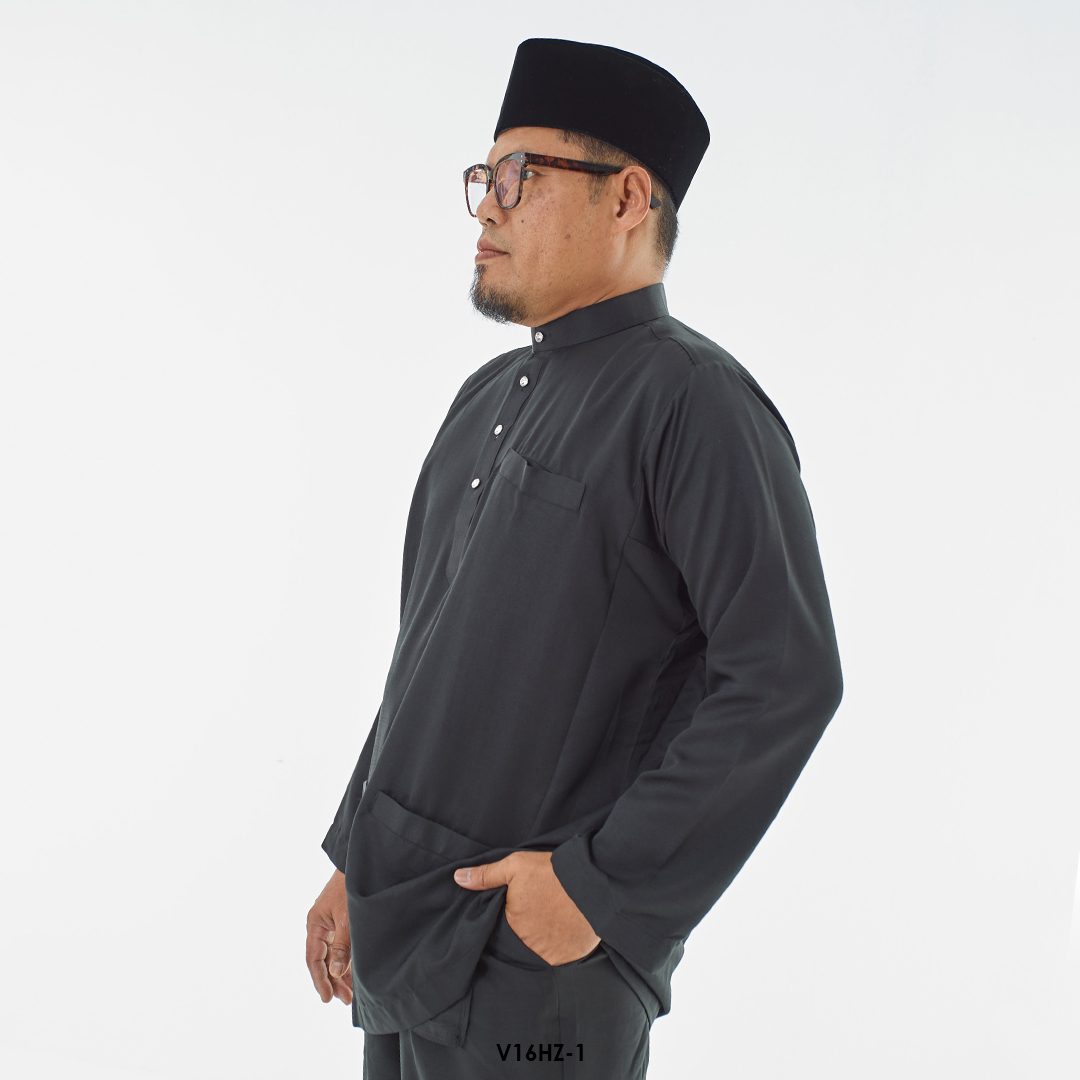 Harriz Baju Melayu in Black (V16HZ-1) - Image 4