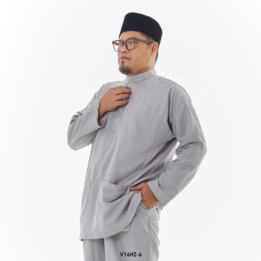 Harriz Baju Melayu in Grey (V16HZ-6) - Image 3