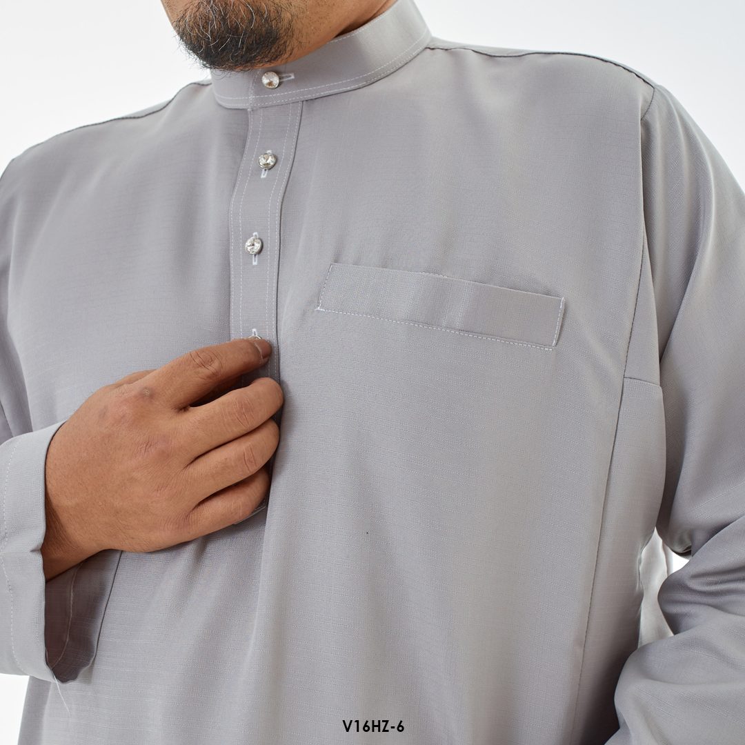 Harriz Baju Melayu in Grey (V16HZ-6) - Image 4