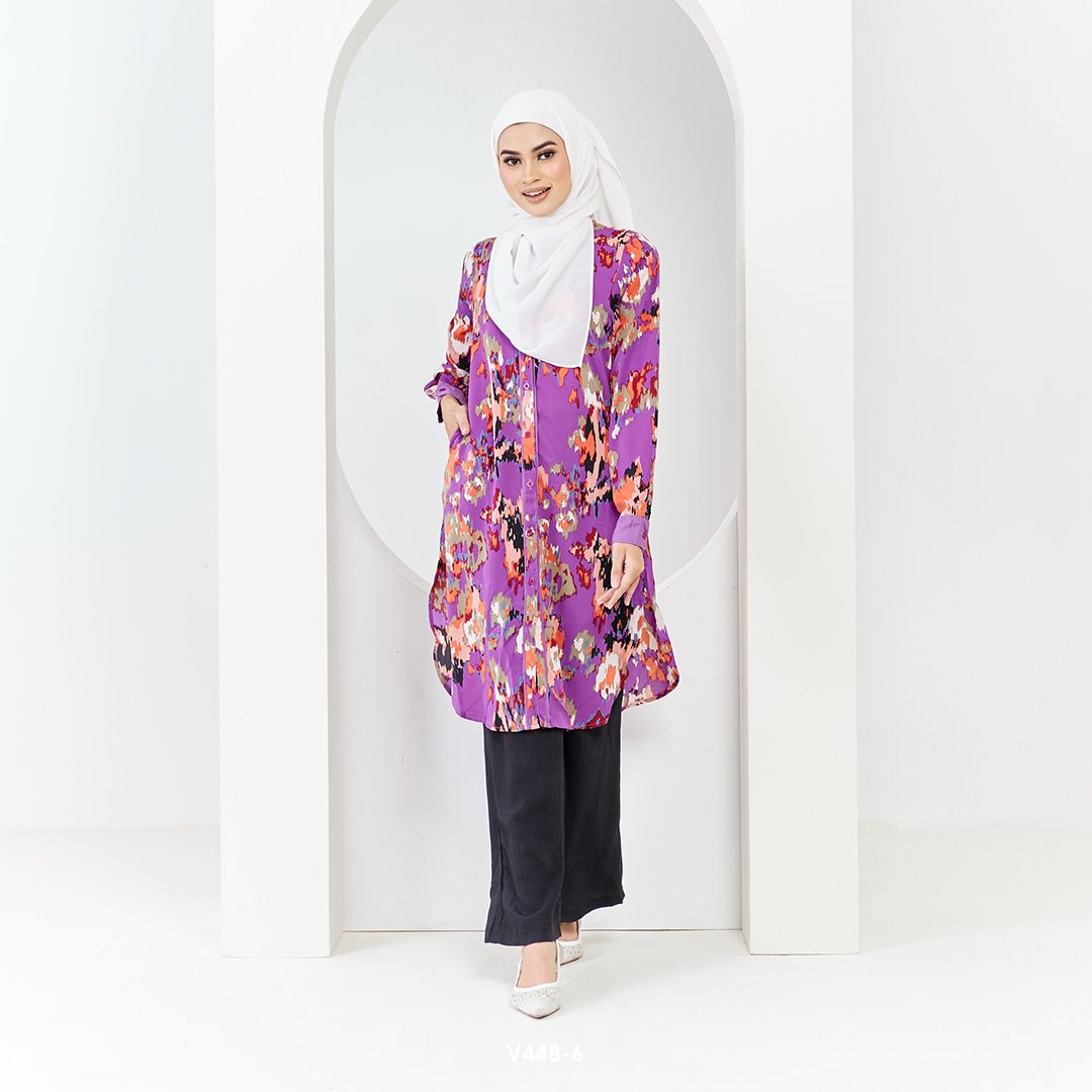 Jihan Blouse in Purple (V44B-6) - Image 4