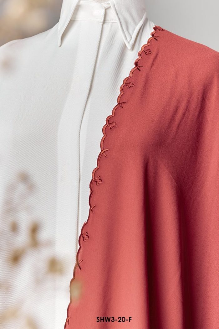 Wirda Shawl in Vermillion Red (SHW3-20-F)