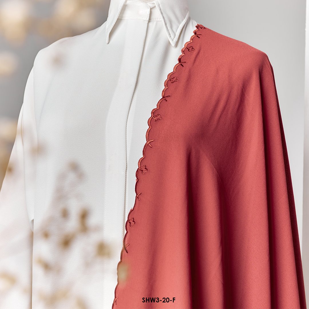 Wirda Shawl in Vermillion Red (SHW3-20-F)