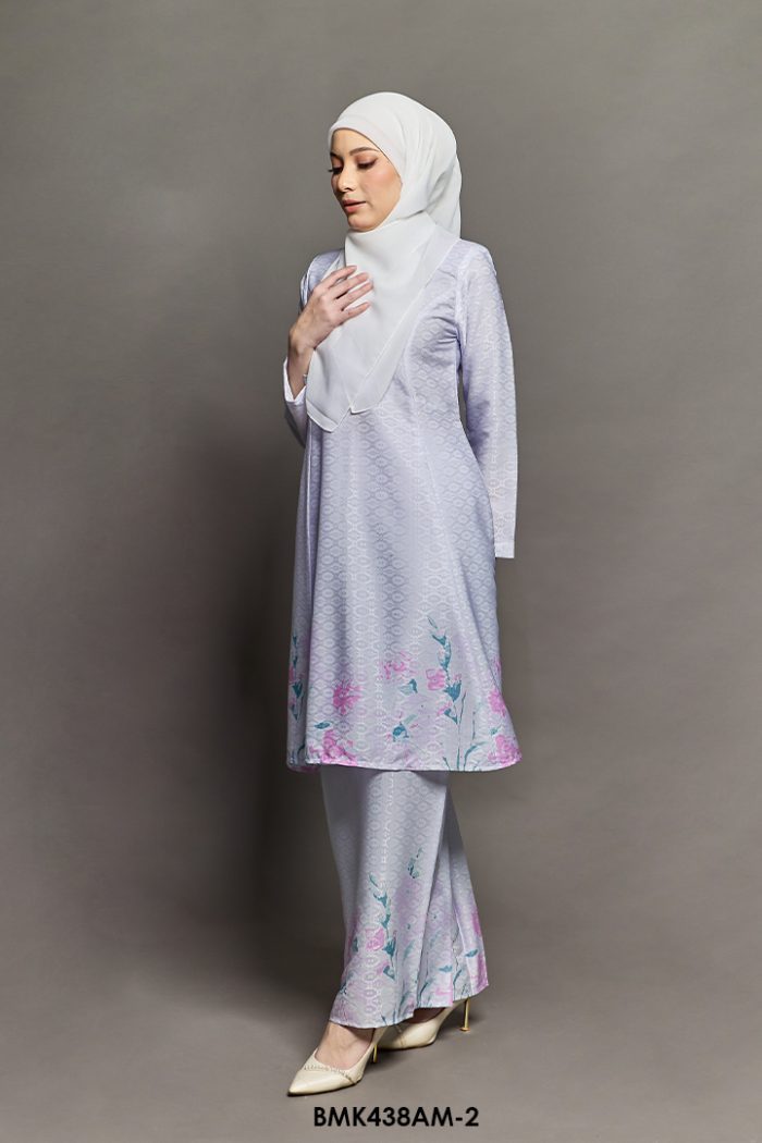 Ameera Kurung Batik Mia in Pure White (BMK438AM-2)