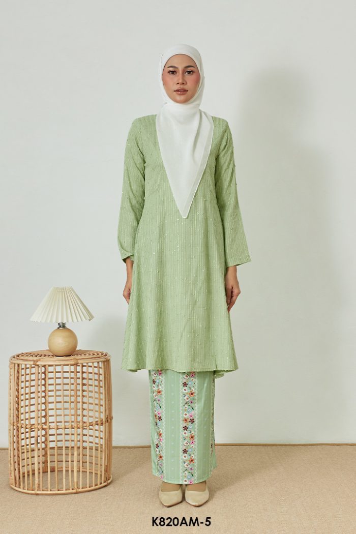 Ameera Kurung in Mint (K820AM-5)