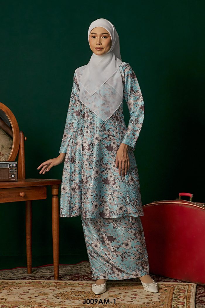 Ameera Kurung in Light Blue (J009AM-1)