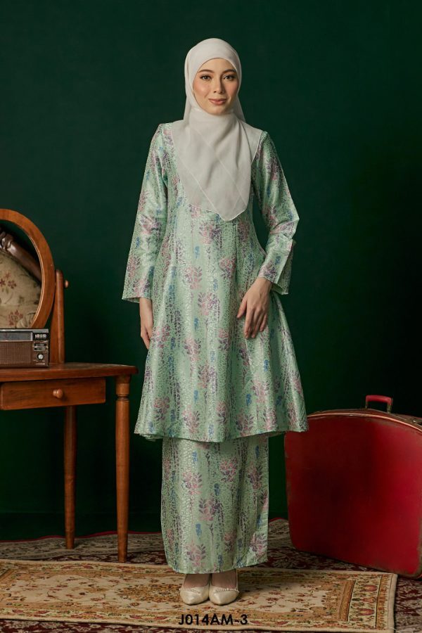 Ameera Kurung in Light Teal (J014AM-3)