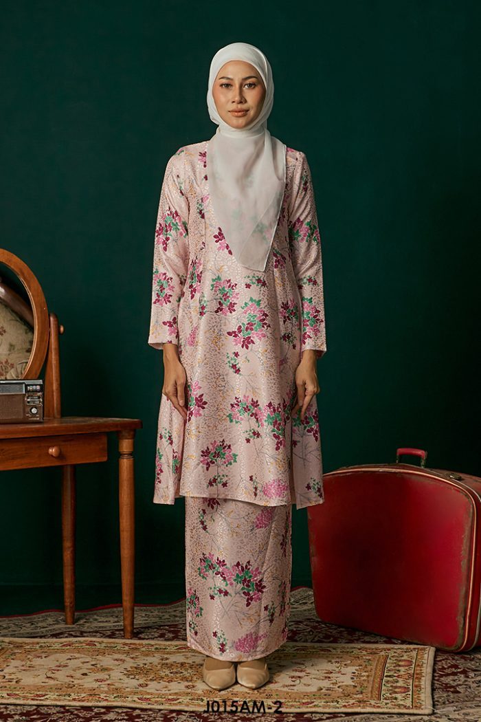 Ameera Kurung in Light Salmon (J015AM-2)