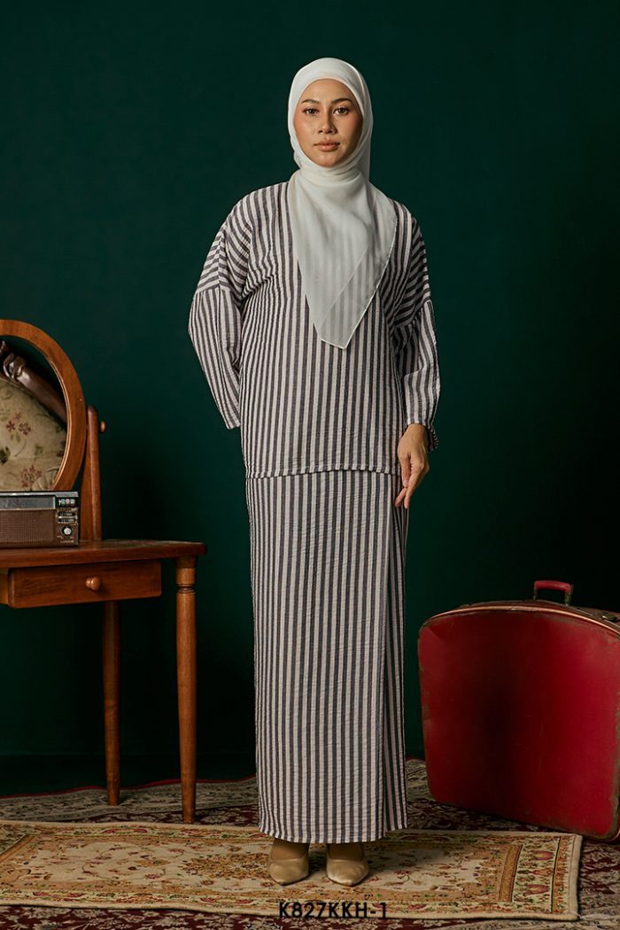 Kurung Kedah in Blue Black (K827KKH-1)