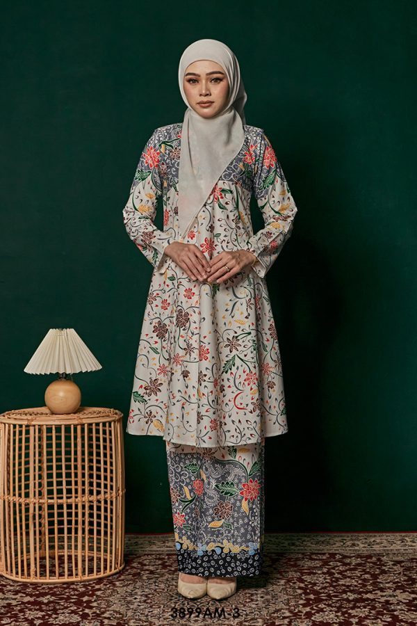 Ameera Kurung in Grey (3899AM-3)