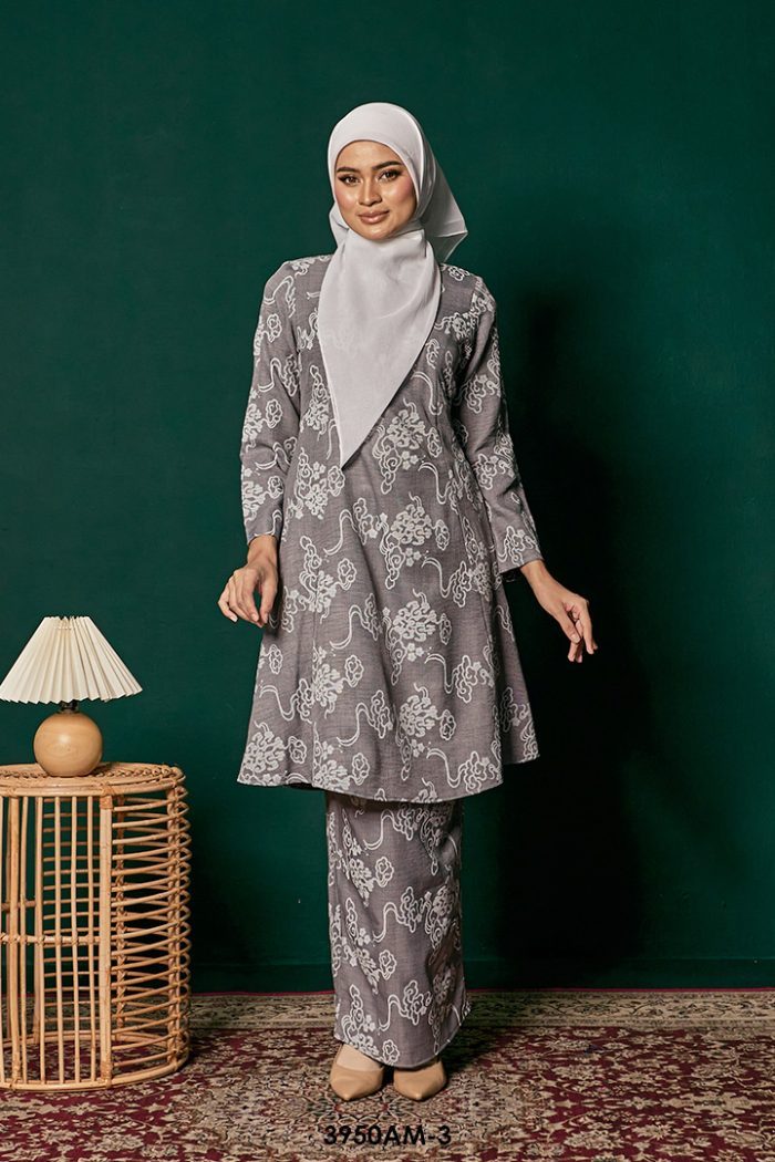 Ameera Kurung in Grey (3950AM-3)