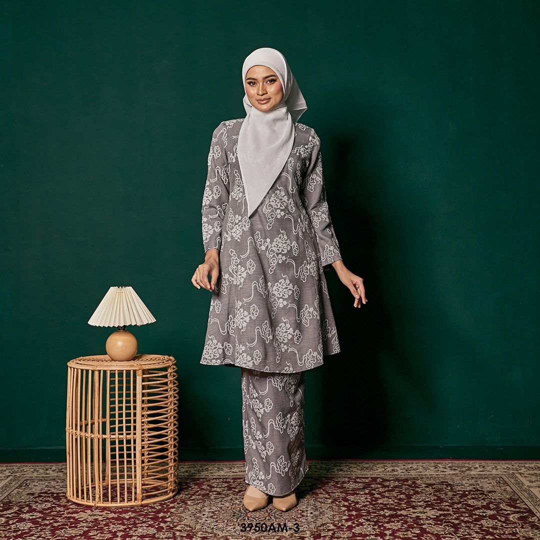 Ameera Kurung in Grey (3950AM-3)