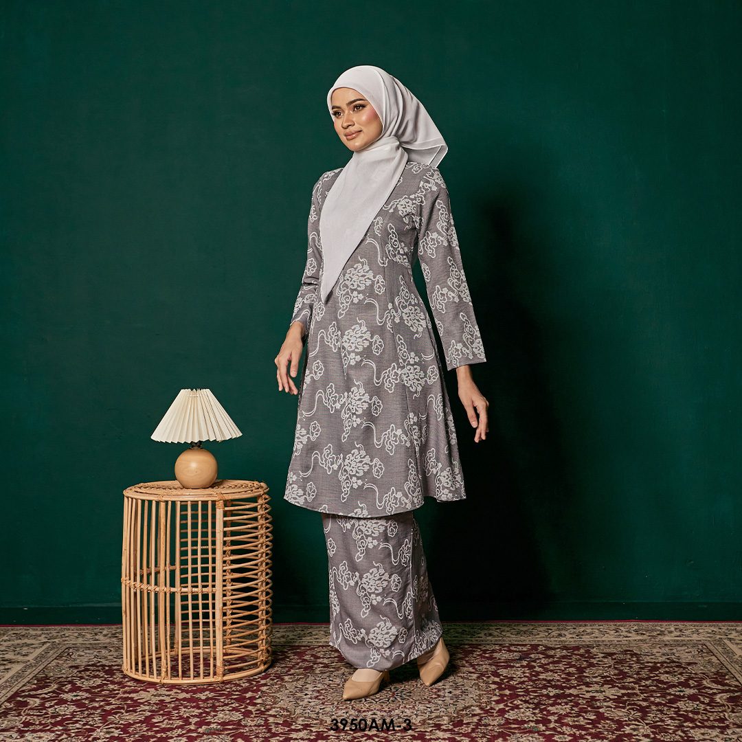 Ameera Kurung in Grey (3950AM-3) - Image 5