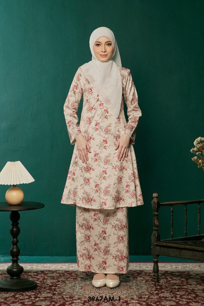 Ameera Kurung in Cream (3967AM-1)