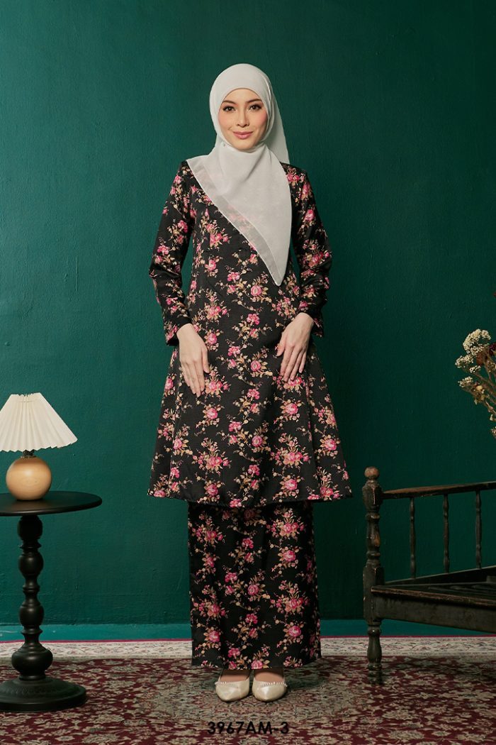 Ameera Kurung in Black (3967AM-3)