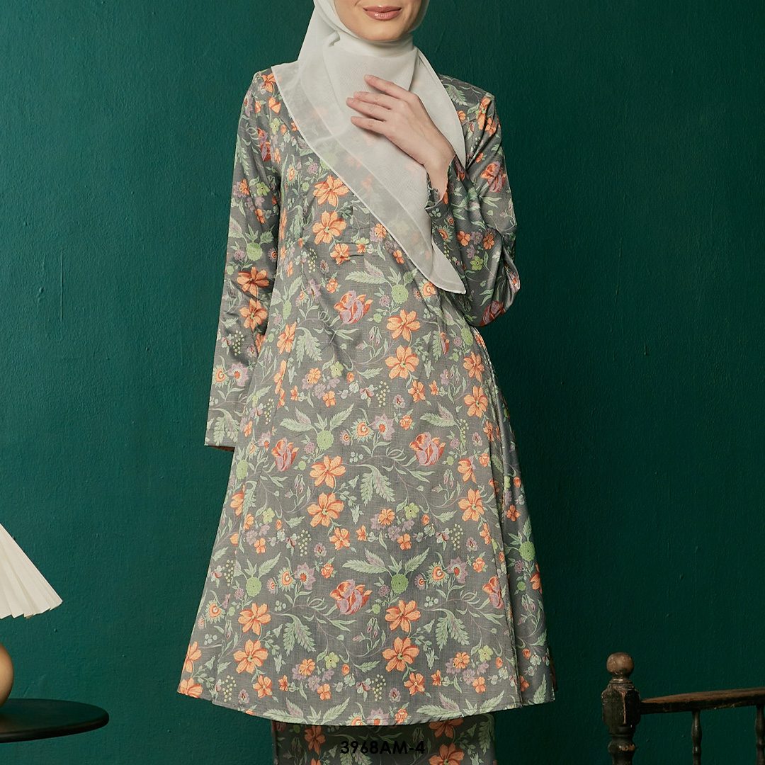 Ameera Kurung in Orange (3968AM-4) - Image 4