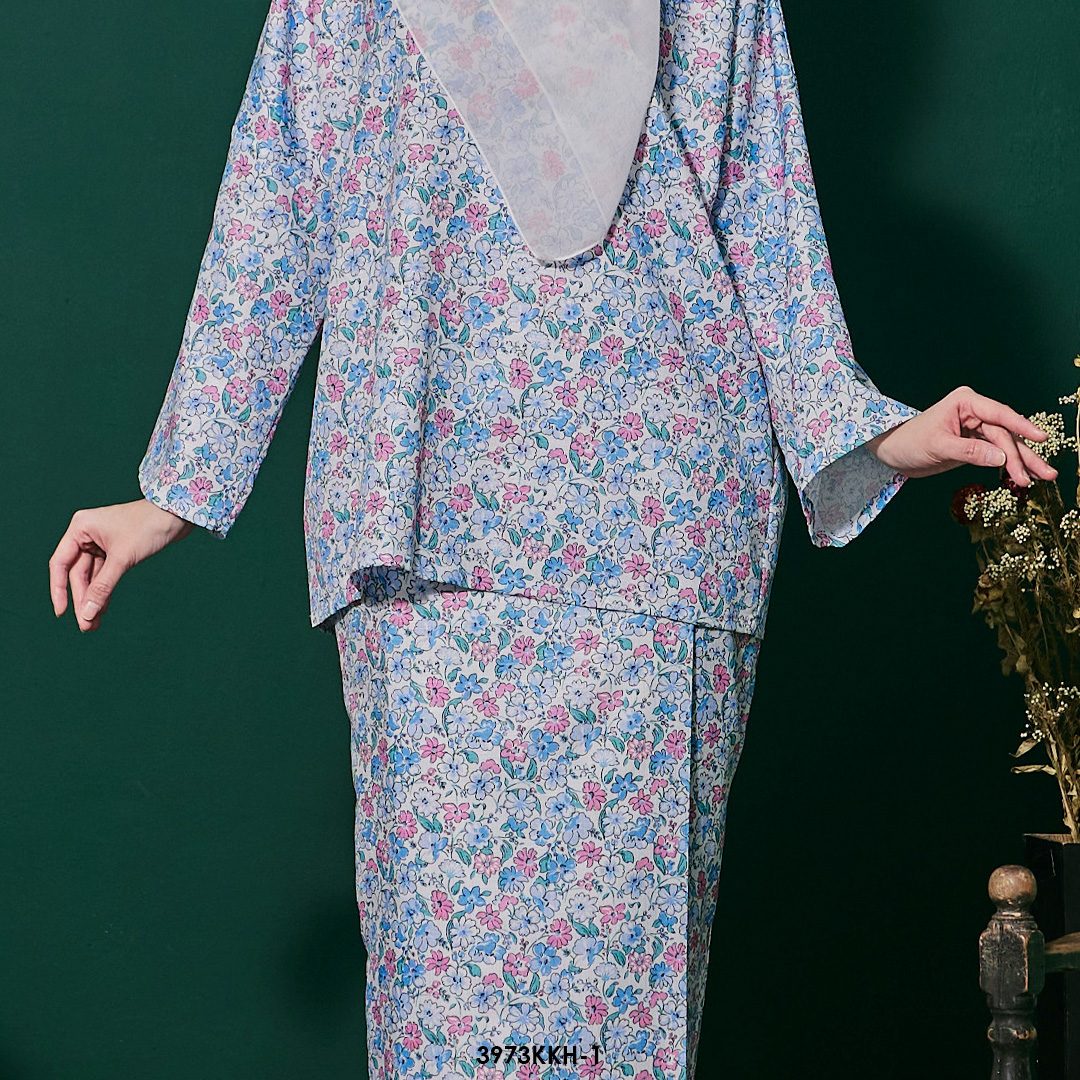 Kurung Kedah 2.0 in Pink Blue (3973KKH-1) - Image 3