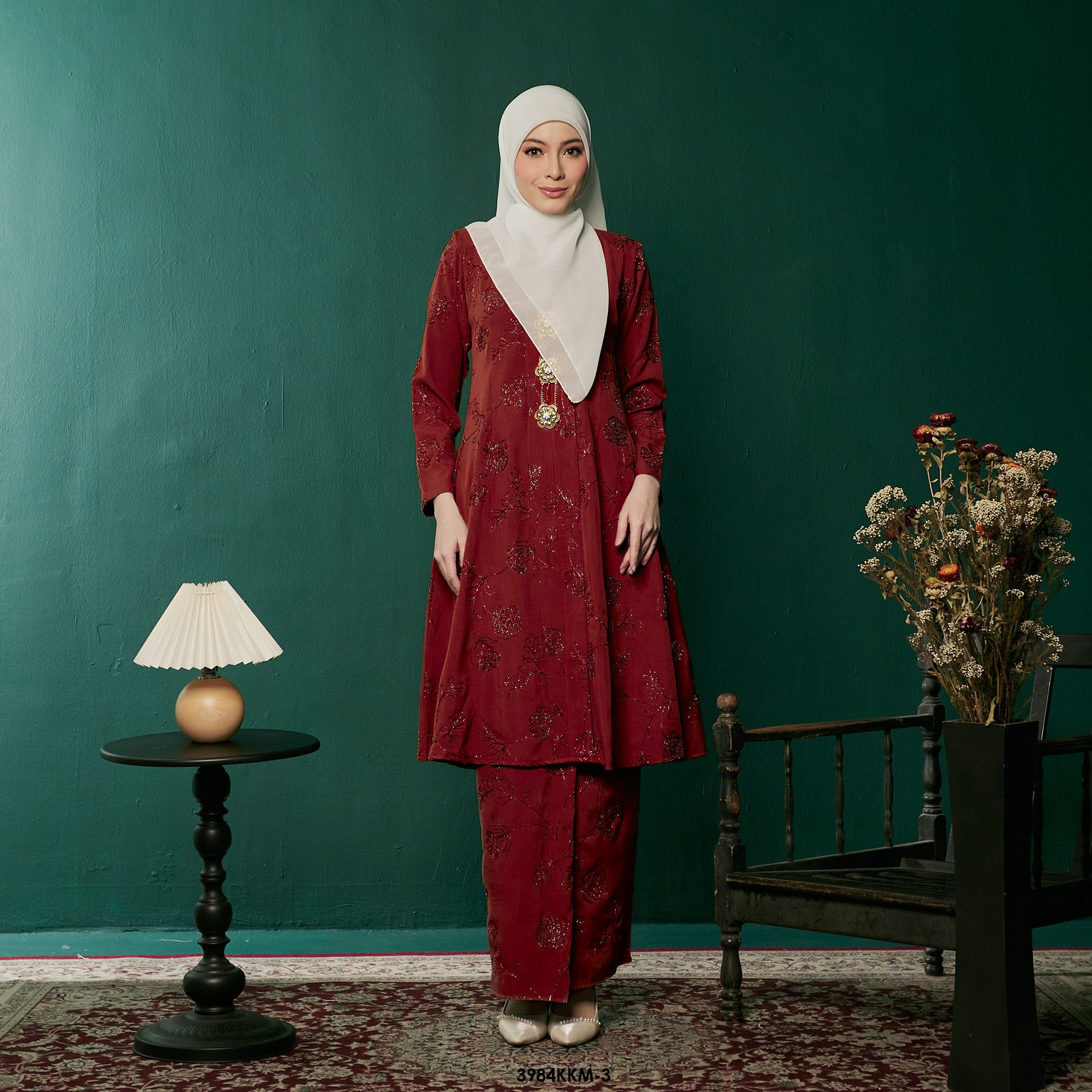 Kebarung Kalthom in Maroon (3984KKM-3)