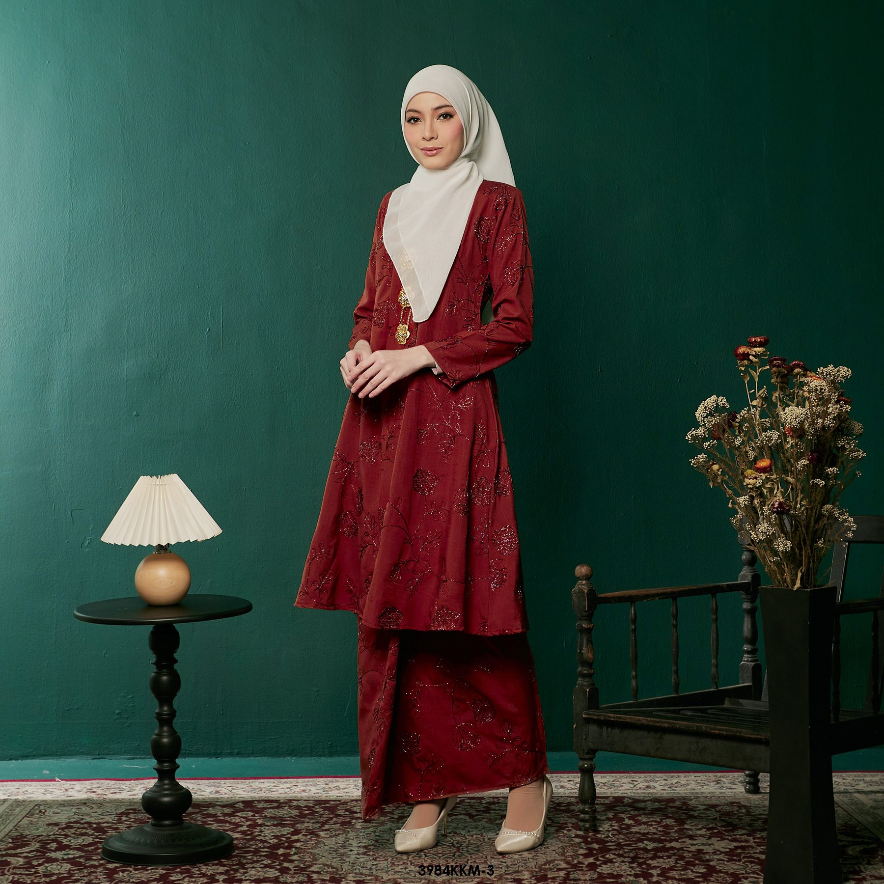 Kebarung Kalthom in Maroon (3984KKM-3) - Image 2
