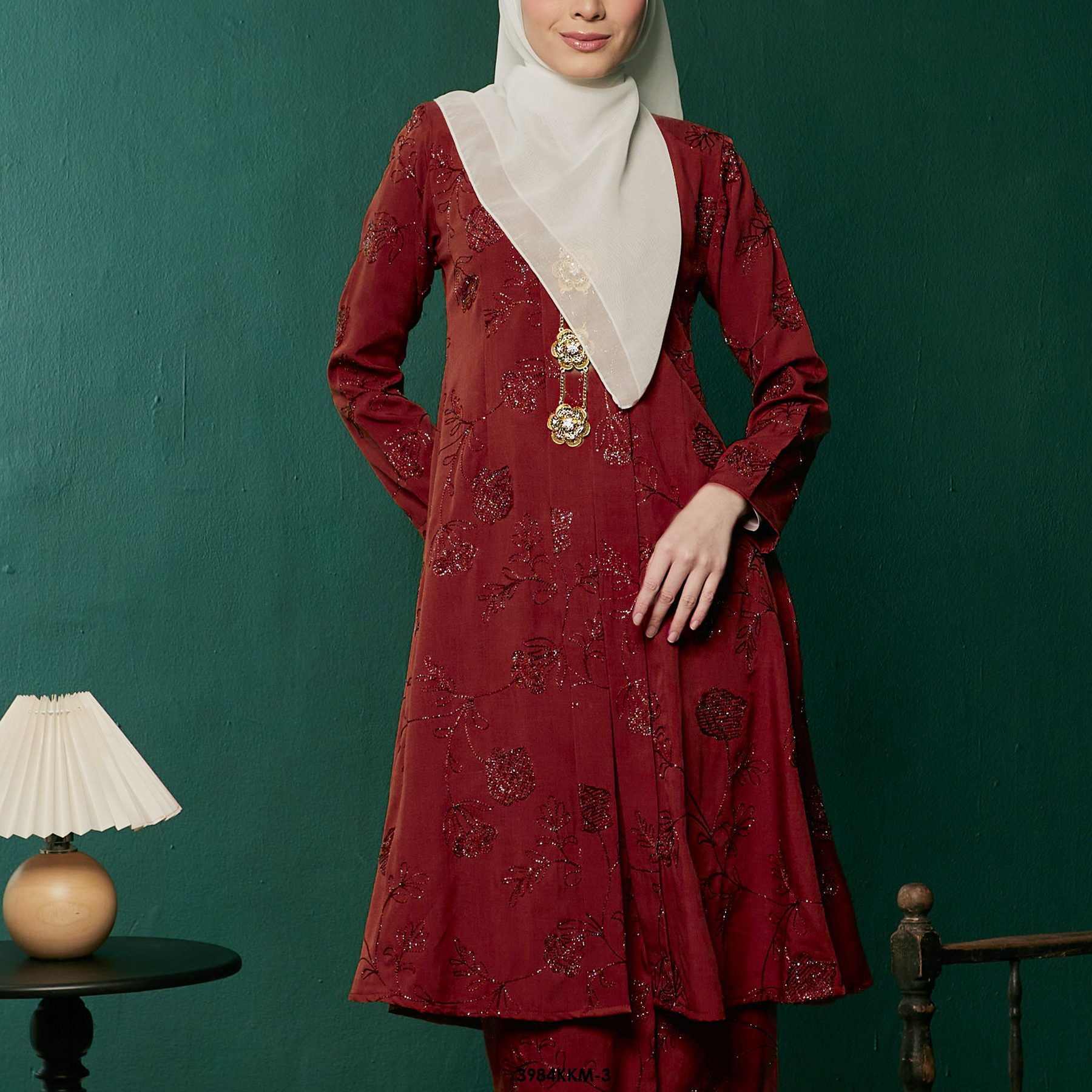 Kebarung Kalthom in Maroon (3984KKM-3) - Image 3