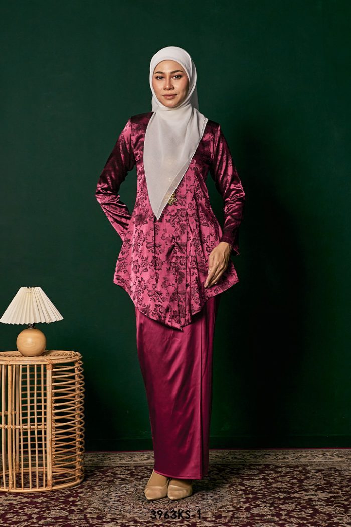 Kebaya Saloma in Dark Scarlet (3963KS-1)