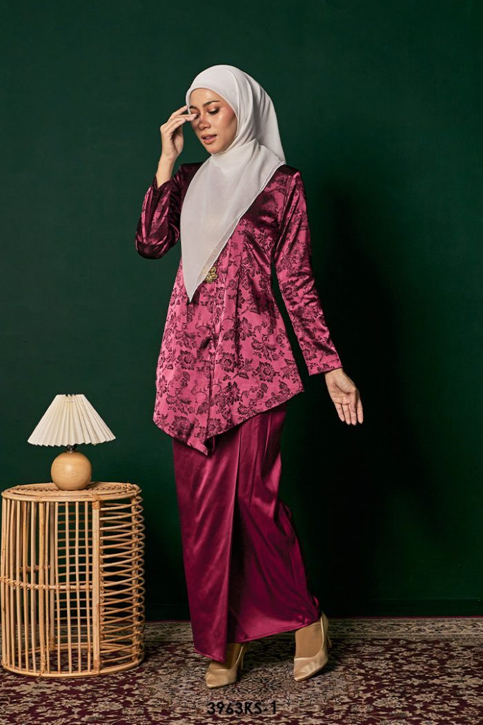 Kebaya Saloma in Dark Scarlet (3963KS-1)