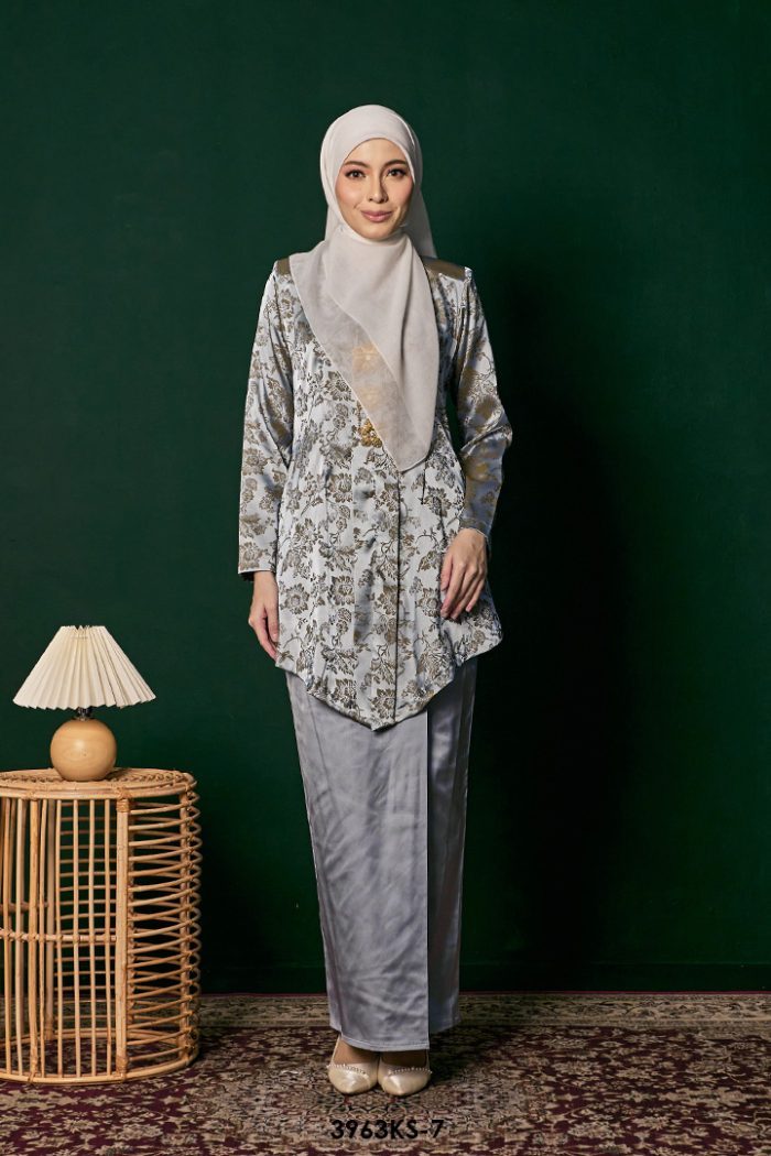 Kebaya Saloma in Blue Grey (3963KS-7)
