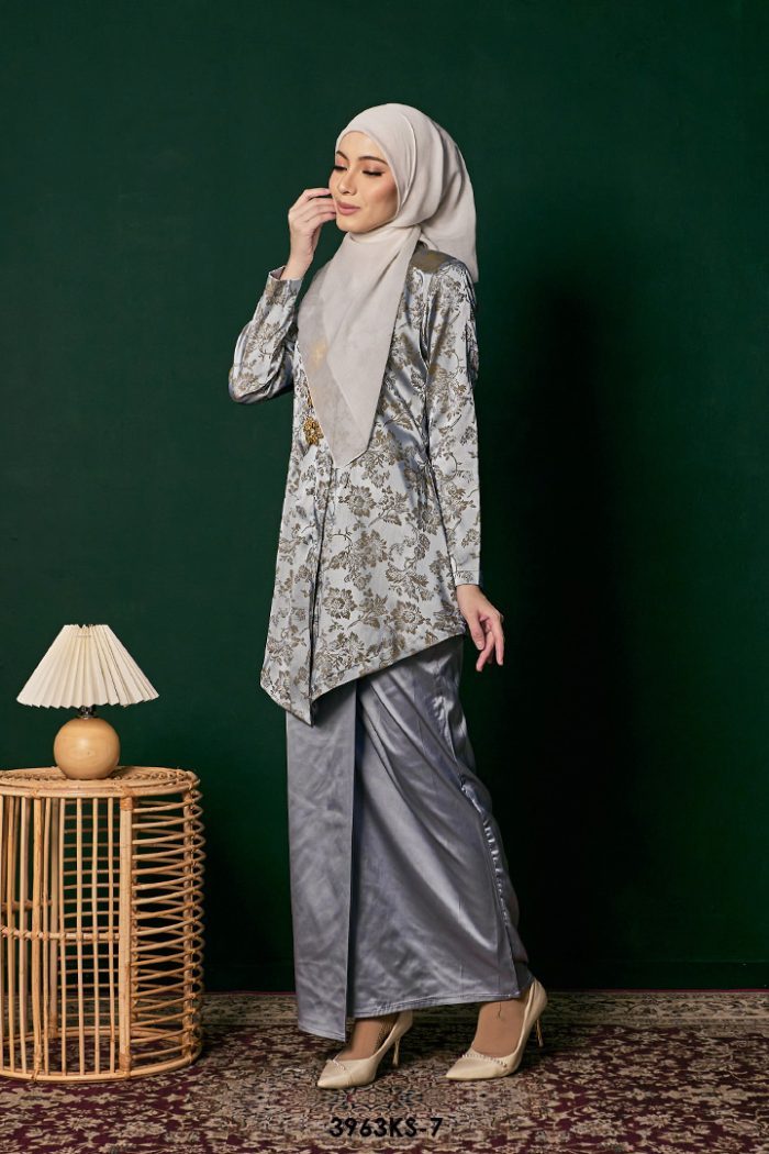 Kebaya Saloma in Blue Grey (3963KS-7)