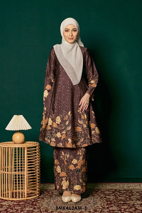 Ameera Kurung Batiq Mia in Rich Brown (BMK462AM-3)