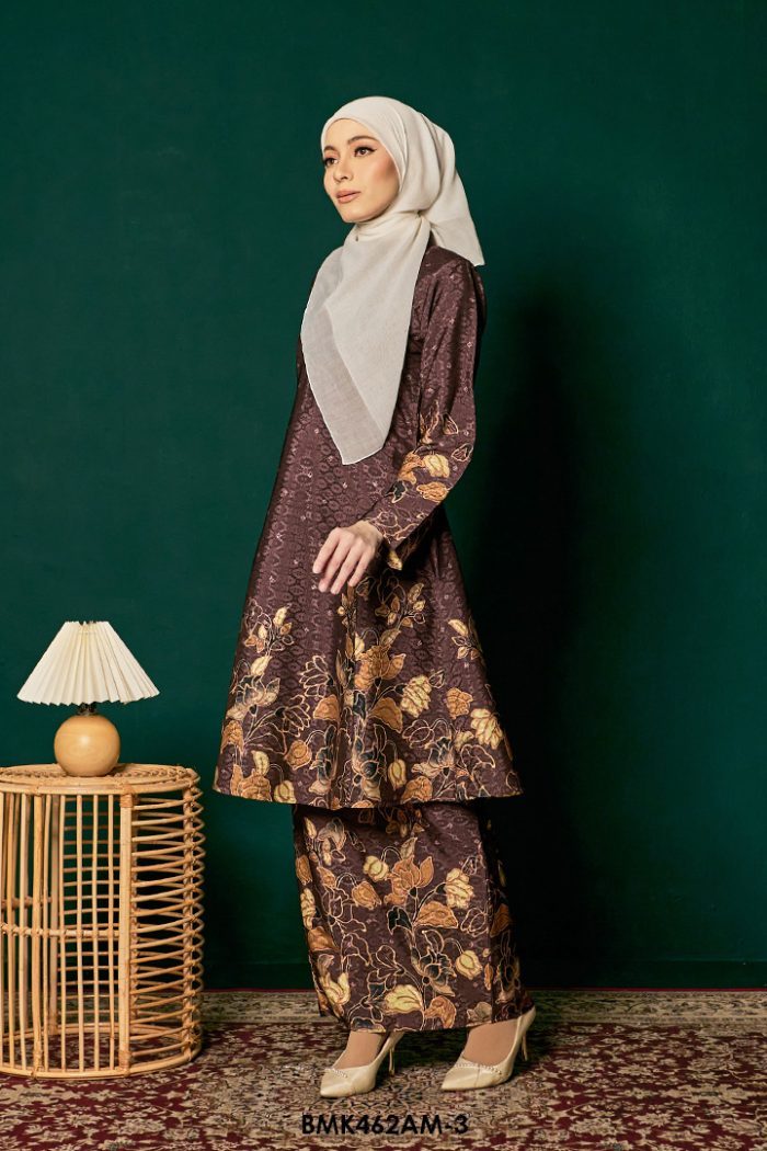 Ameera Kurung Batiq Mia in Rich Brown (BMK462AM-3)