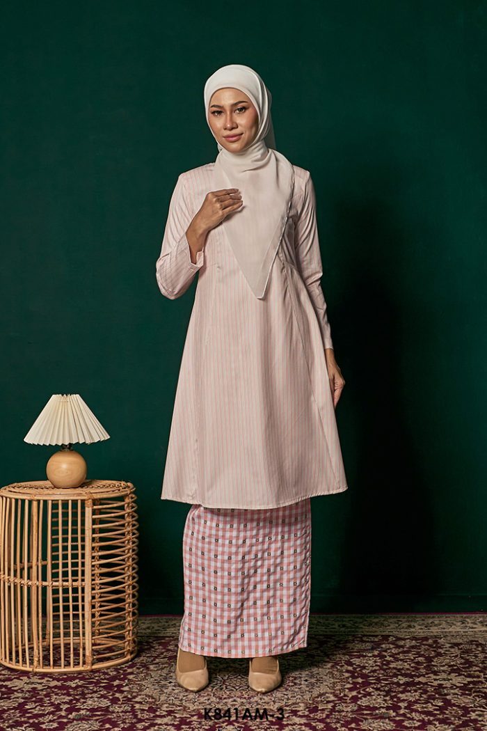 Ameera Kurung in Salmon (K841AM-3)