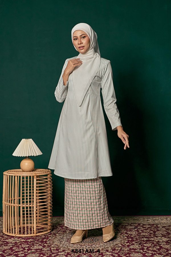 Ameera Kurung in Seafoam Pink (K841AM-4)