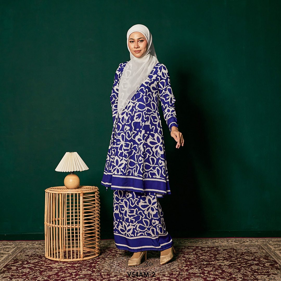 Ameera Kurung 2.0 in Blue (V54AM-2)