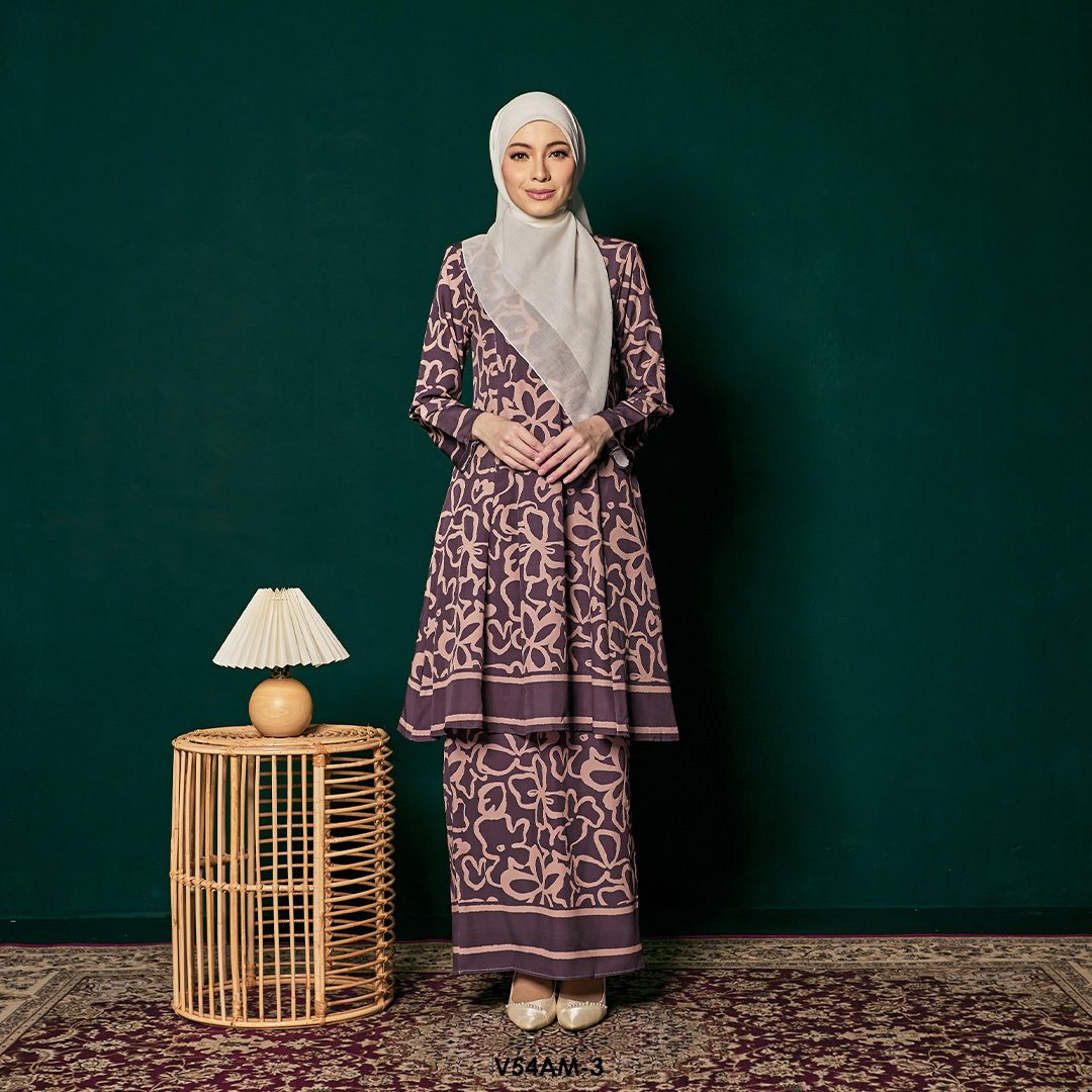 Ameera Kurung 2.0 in Brown (V54AM-3)