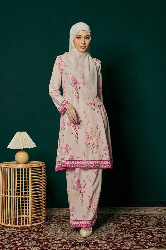 Ameera Kurung 2.0 in Pink (V56AM-2)
