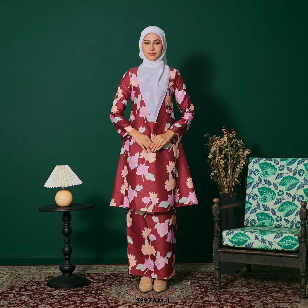 Ameera Kurung in Maroon (3997AM-1)