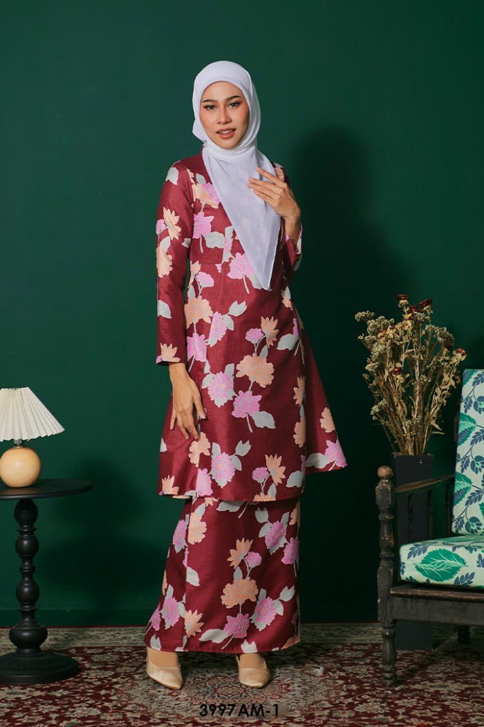 Ameera Kurung in Maroon (3997AM-1)