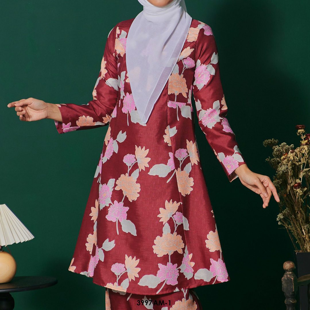 Ameera Kurung in Maroon (3997AM-1) - Image 4