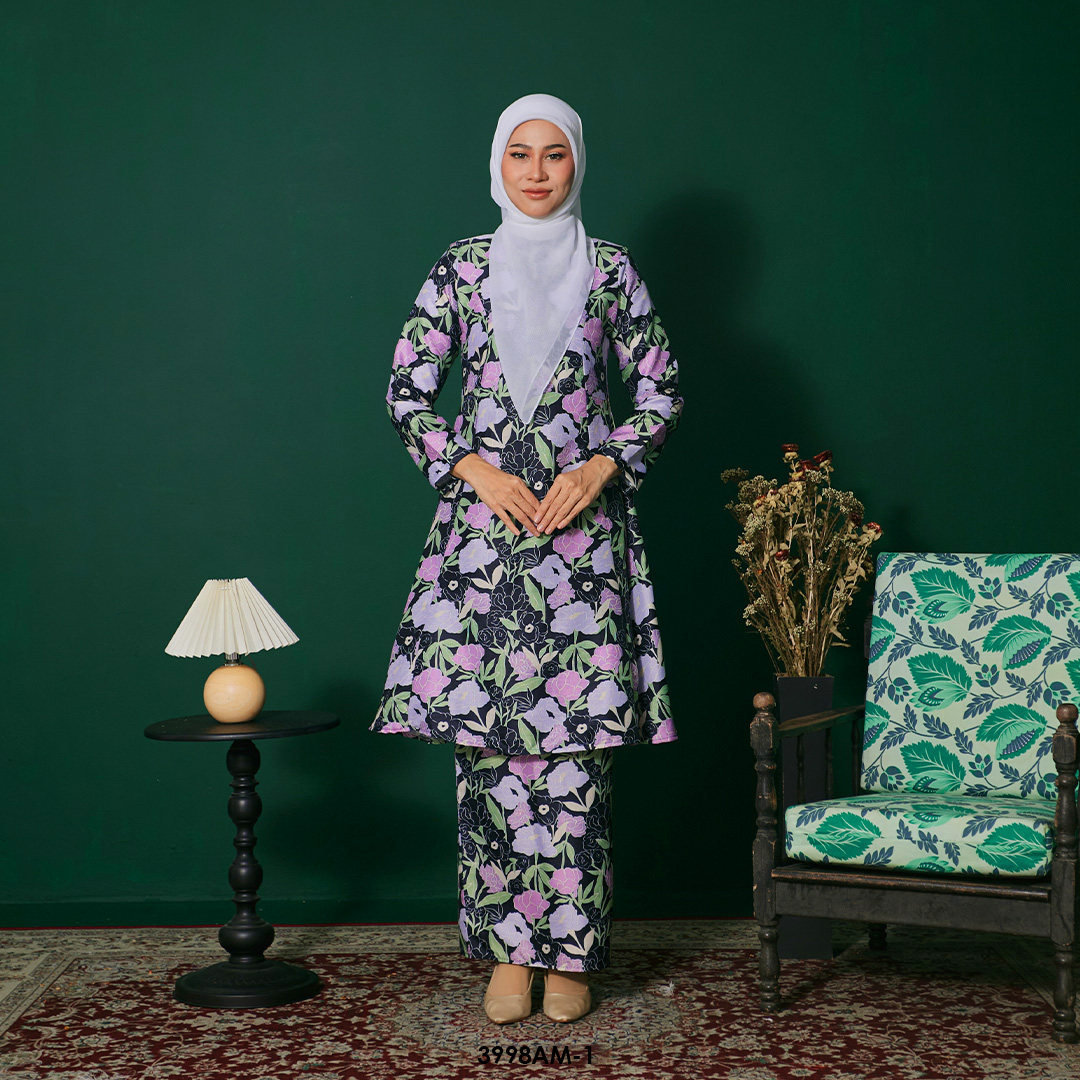 Ameera Kurung in Black (3998AM-1)