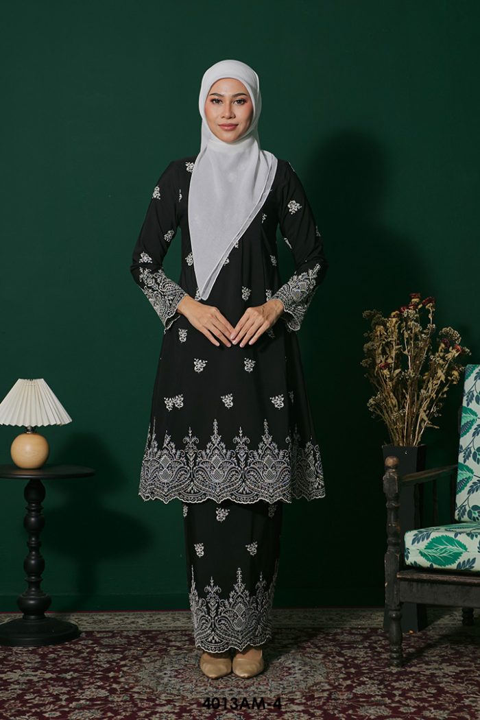 Ameera Kurung in Black (4013AM-4)