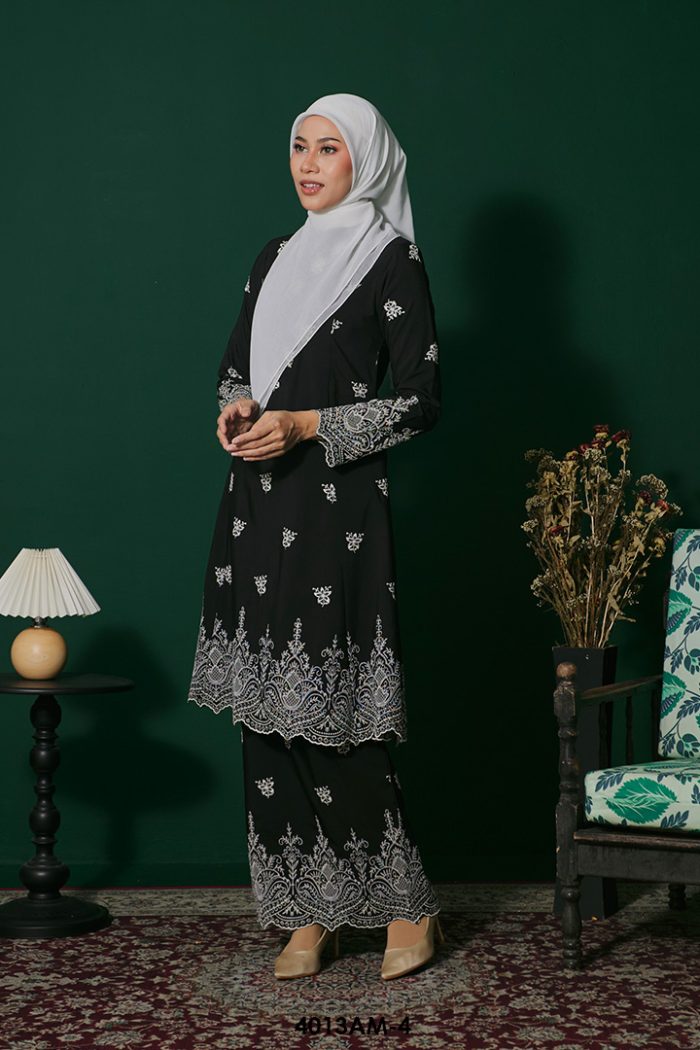 Ameera Kurung in Black (4013AM-4)