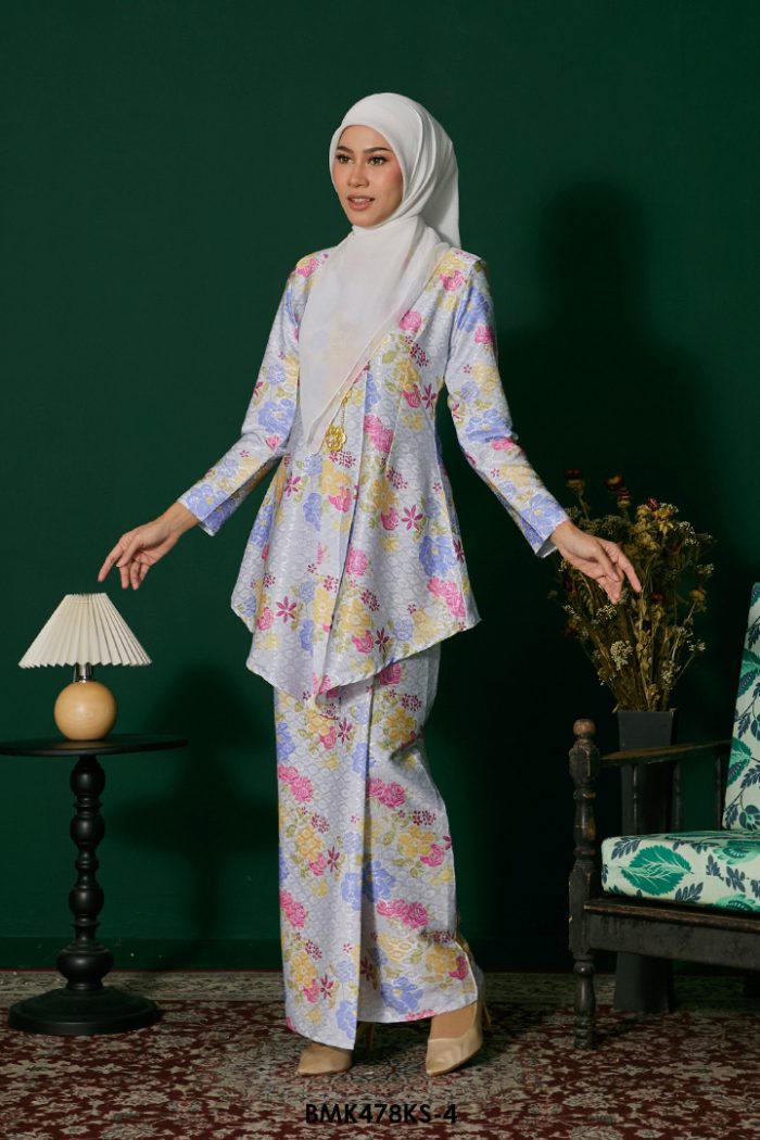 Kebaya Saloma Batiq Mia in Pastel Blue (BMK478KS-4)