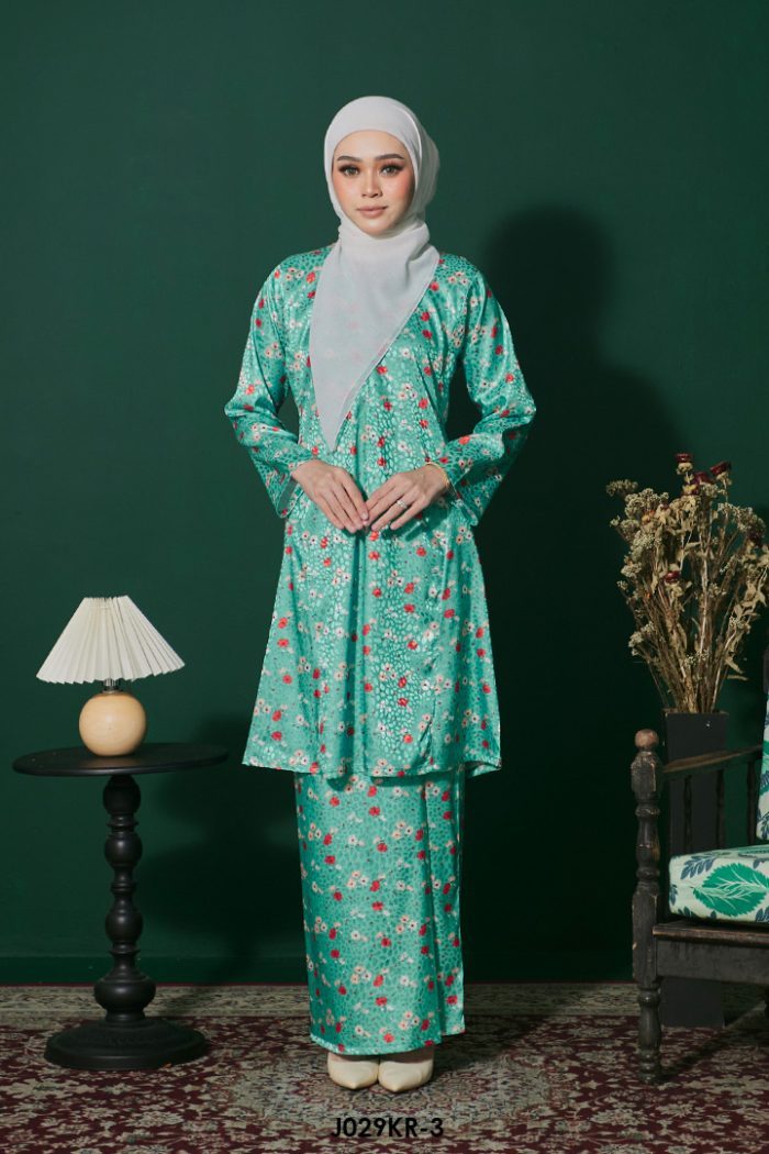 Riau Kurung in Green Turquoise (J029KR-3)