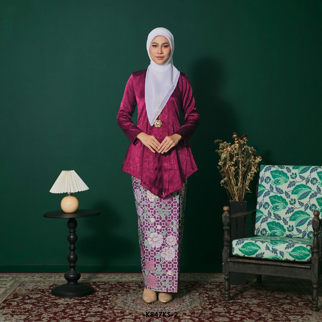 Kebaya Saloma in Burgundy (K847KS-2)