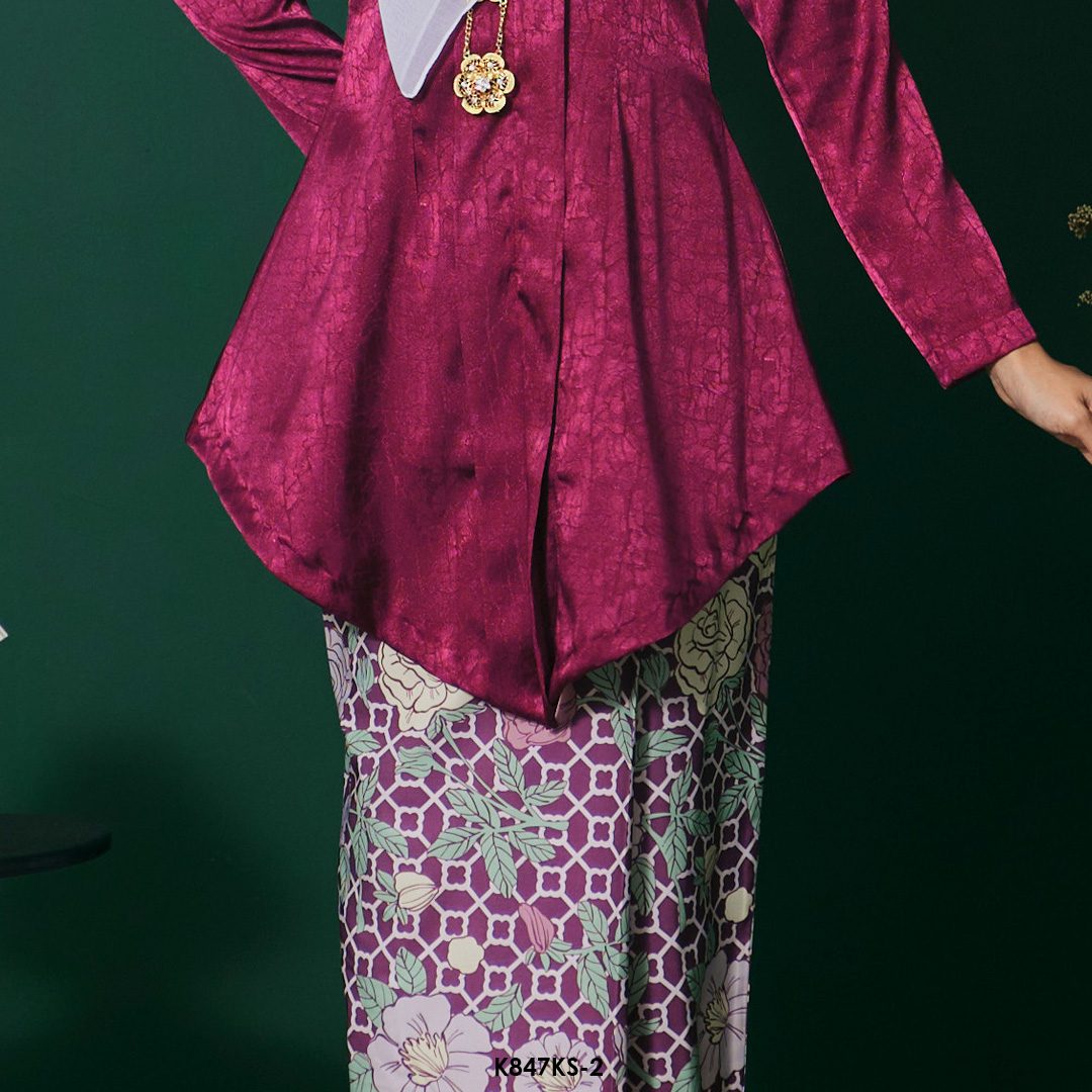 Kebaya Saloma in Burgundy (K847KS-2) - Image 3