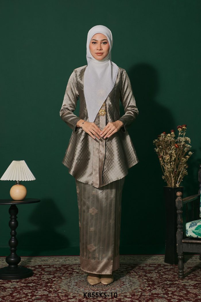 Kebaya Saloma in Warm Grey (K855KS-10)