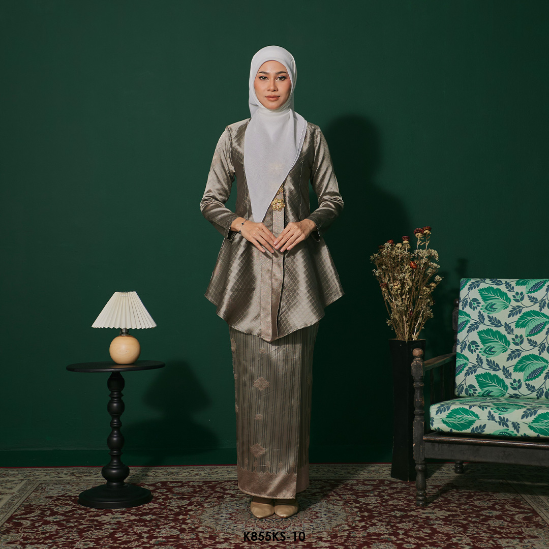 Kebaya Saloma in Warm Grey (K855KS-10)